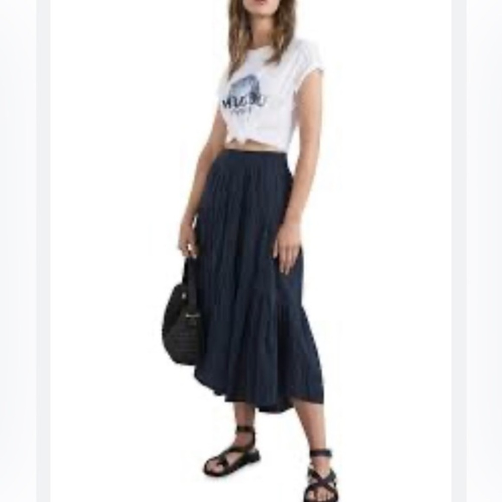 French Connectiom Black Layered Midi /skirt size 2